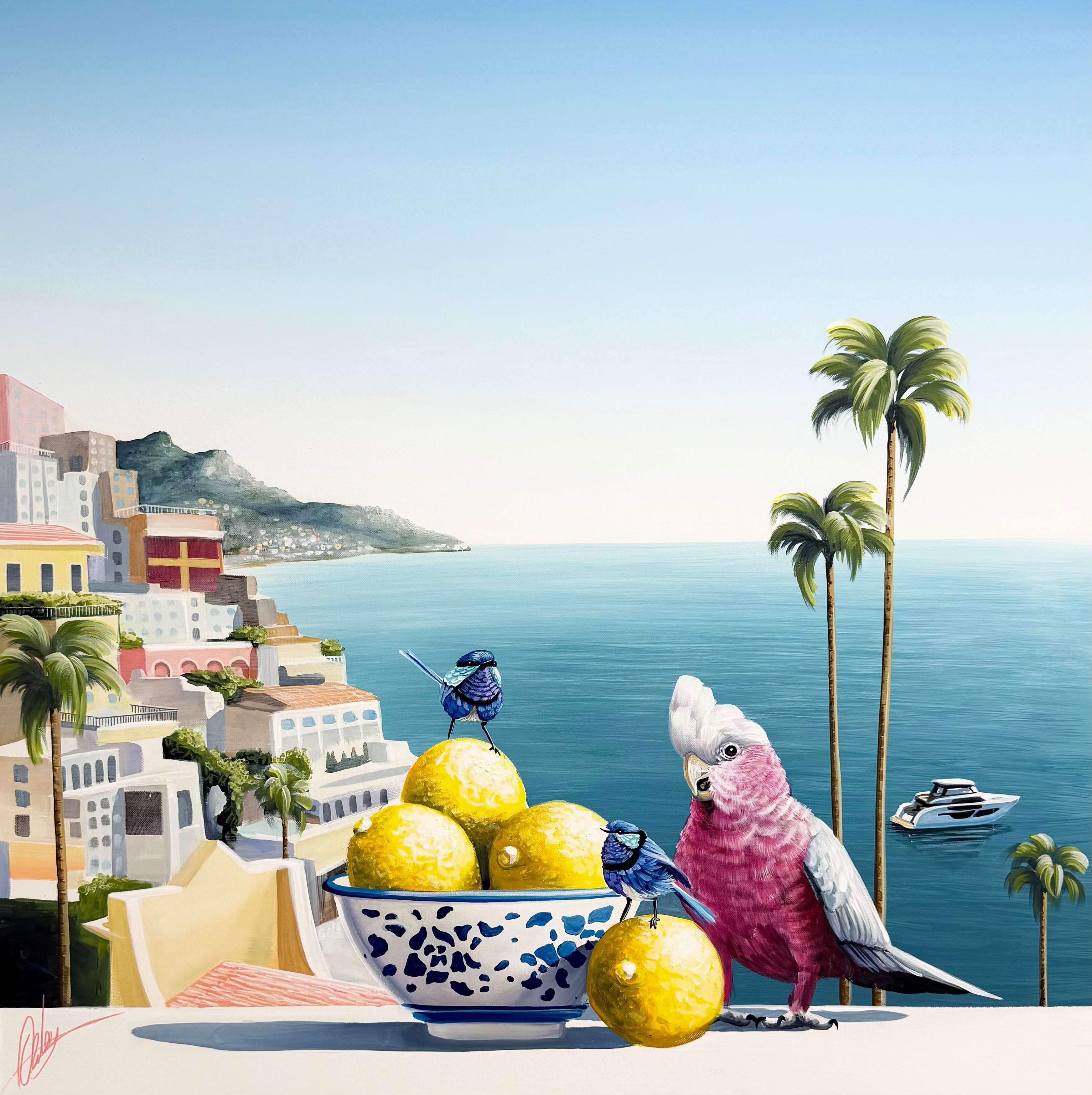 Birds Gone Zesty - Framed - 105 x 105cm