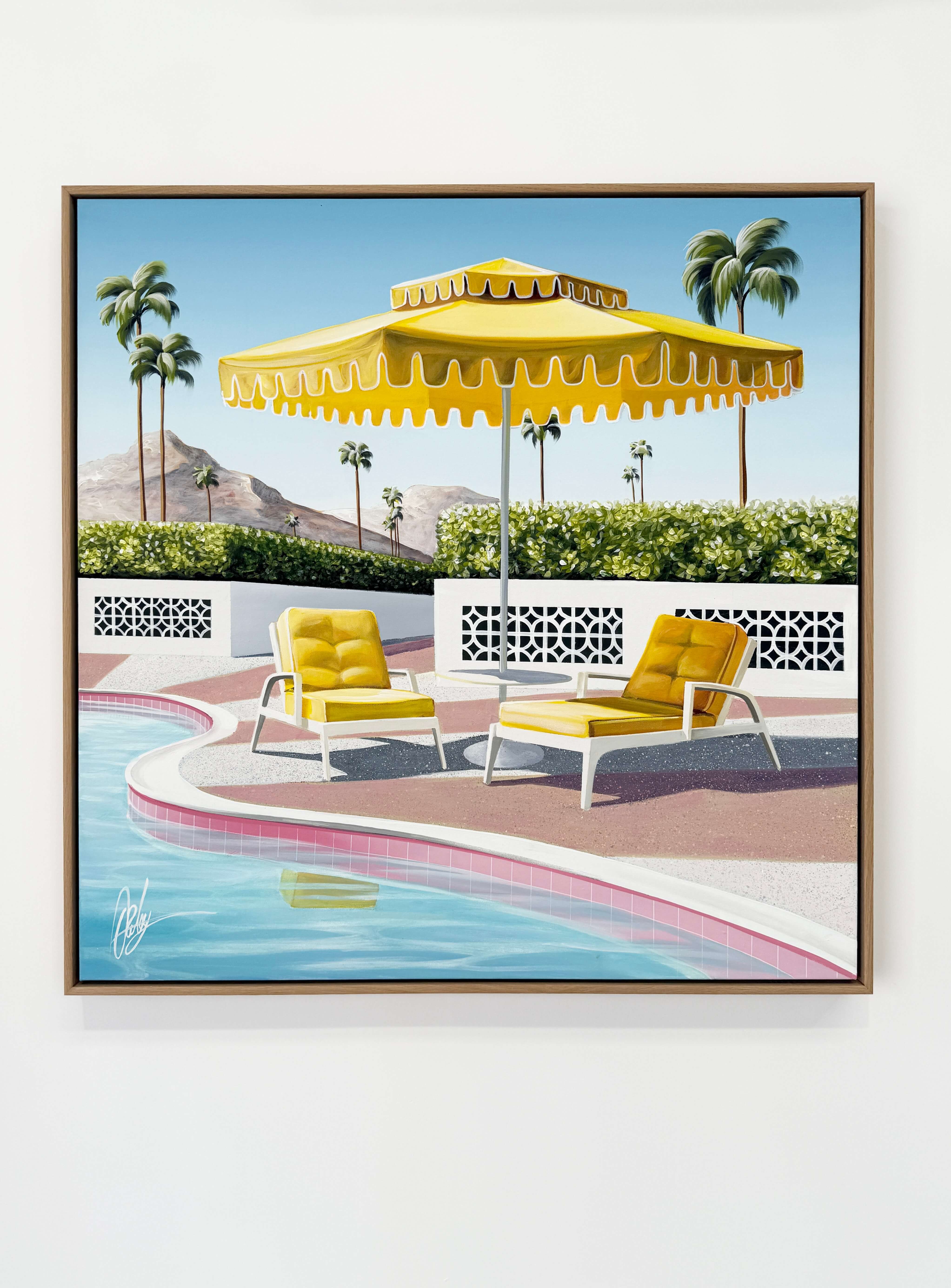 Desert Hills Poolside - Framed - 105 x 105cm