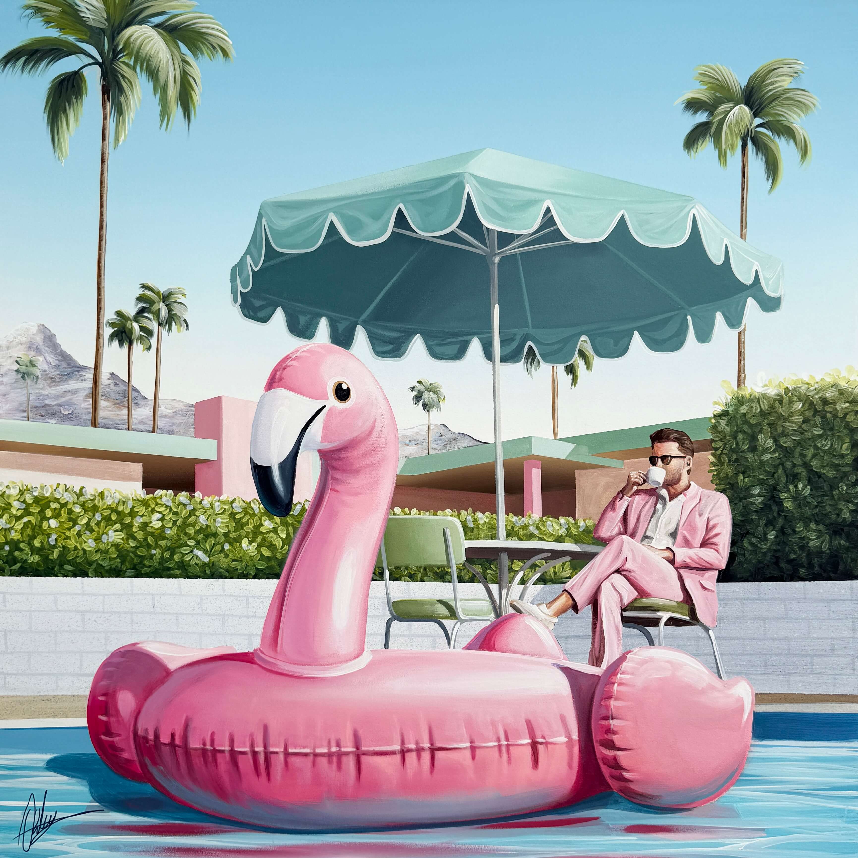 Morning Routine - Framed - 104 x 104cm