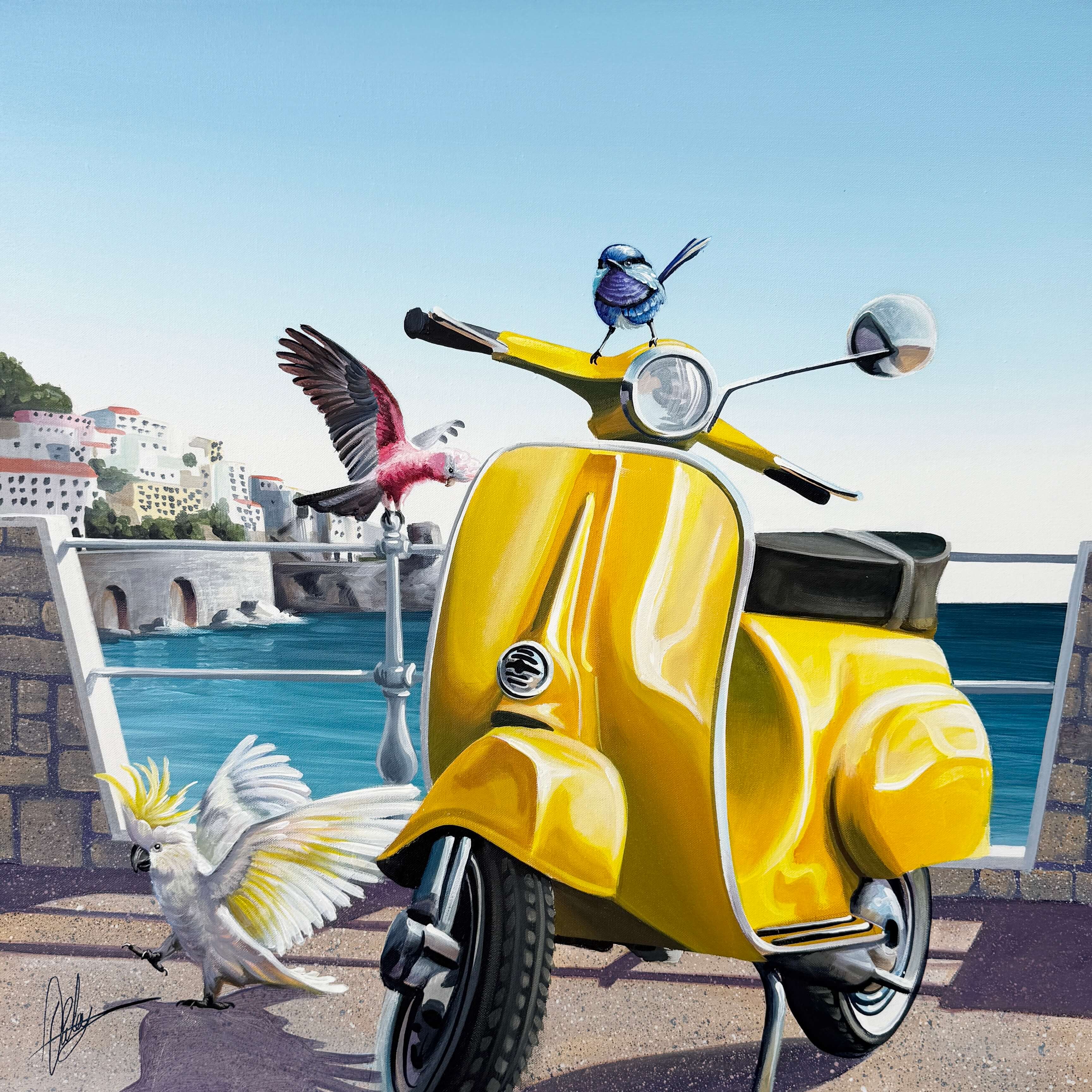 Seaside Ride - Framed - 80 x 80cm