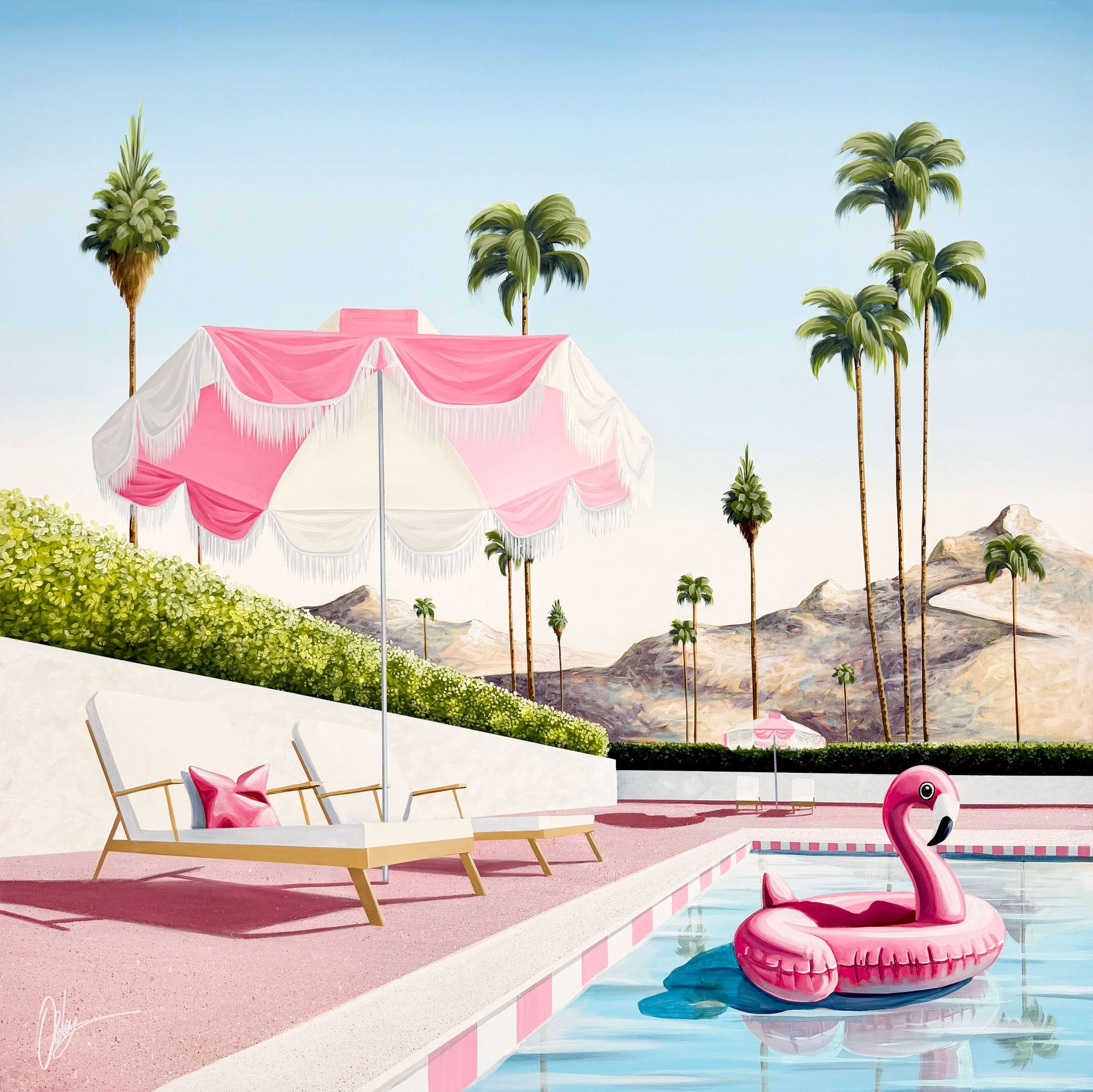 Flamingo Heaven -  Framed - 184 x 184cm