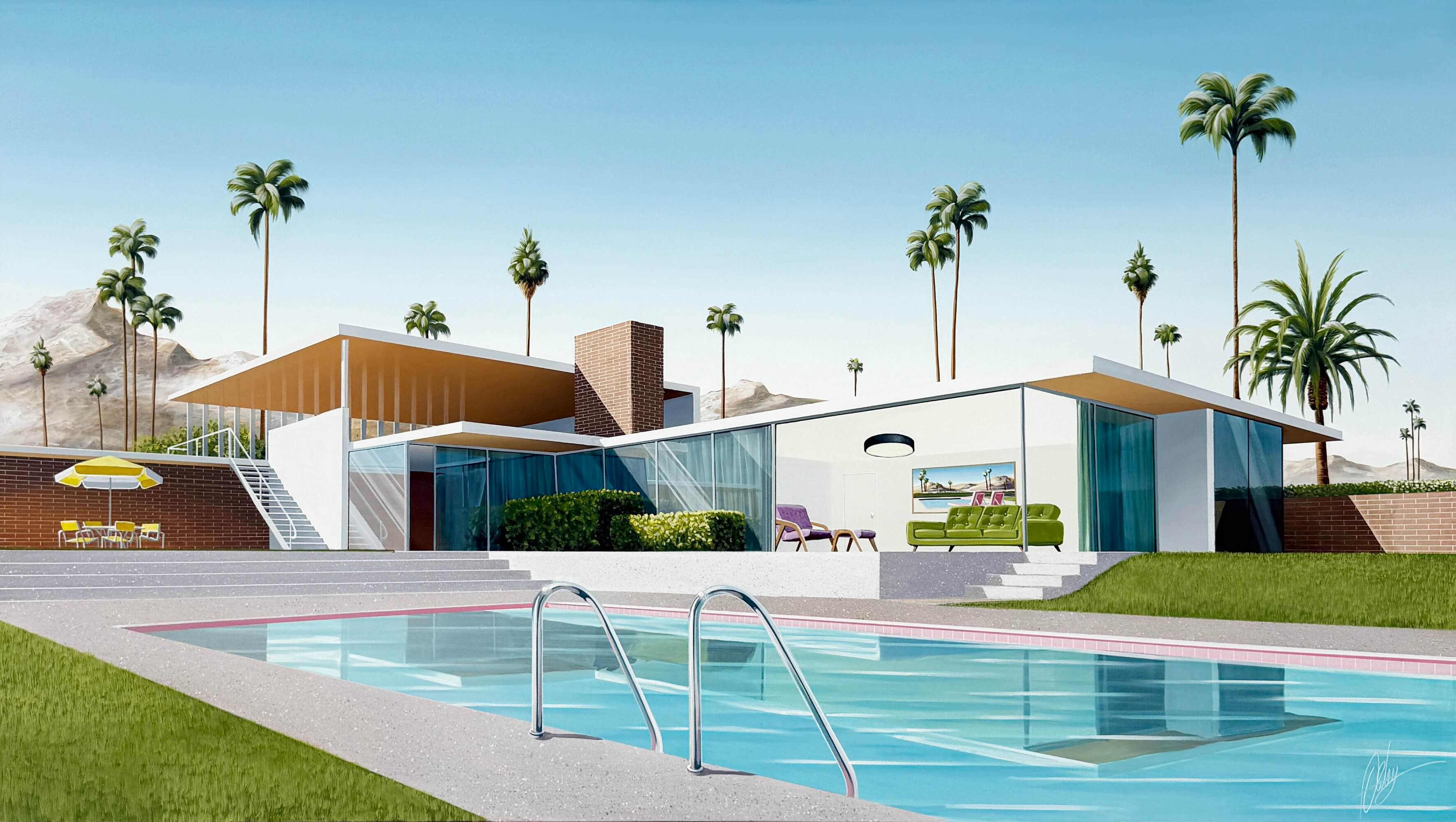 Palm Desert Modernist - Framed - 234 x 134cm