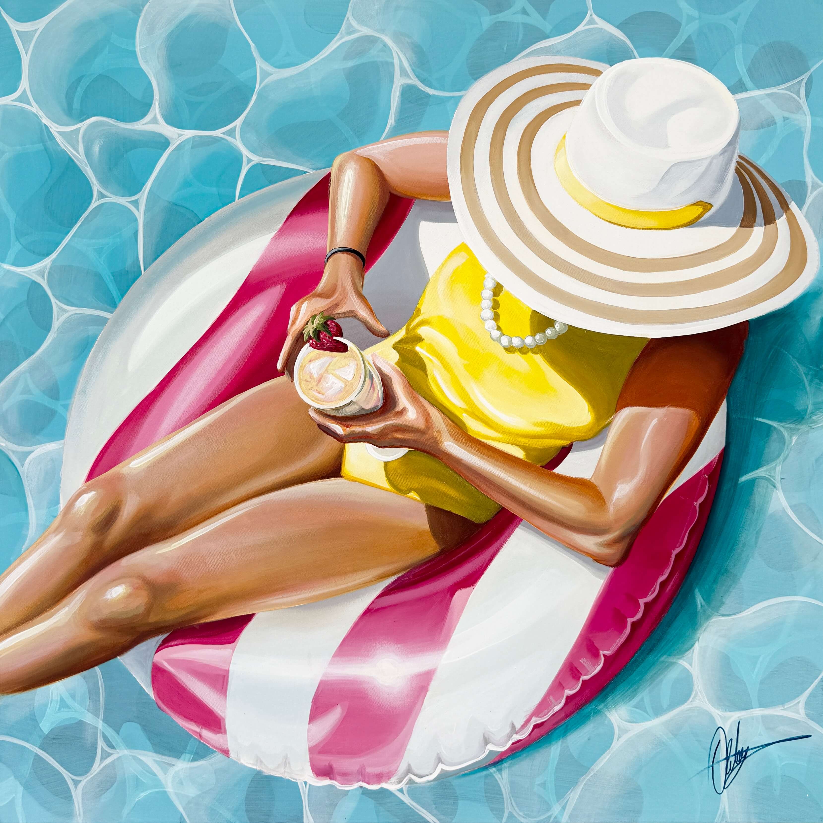 Floating in Style - Framed - 105 x 105cm