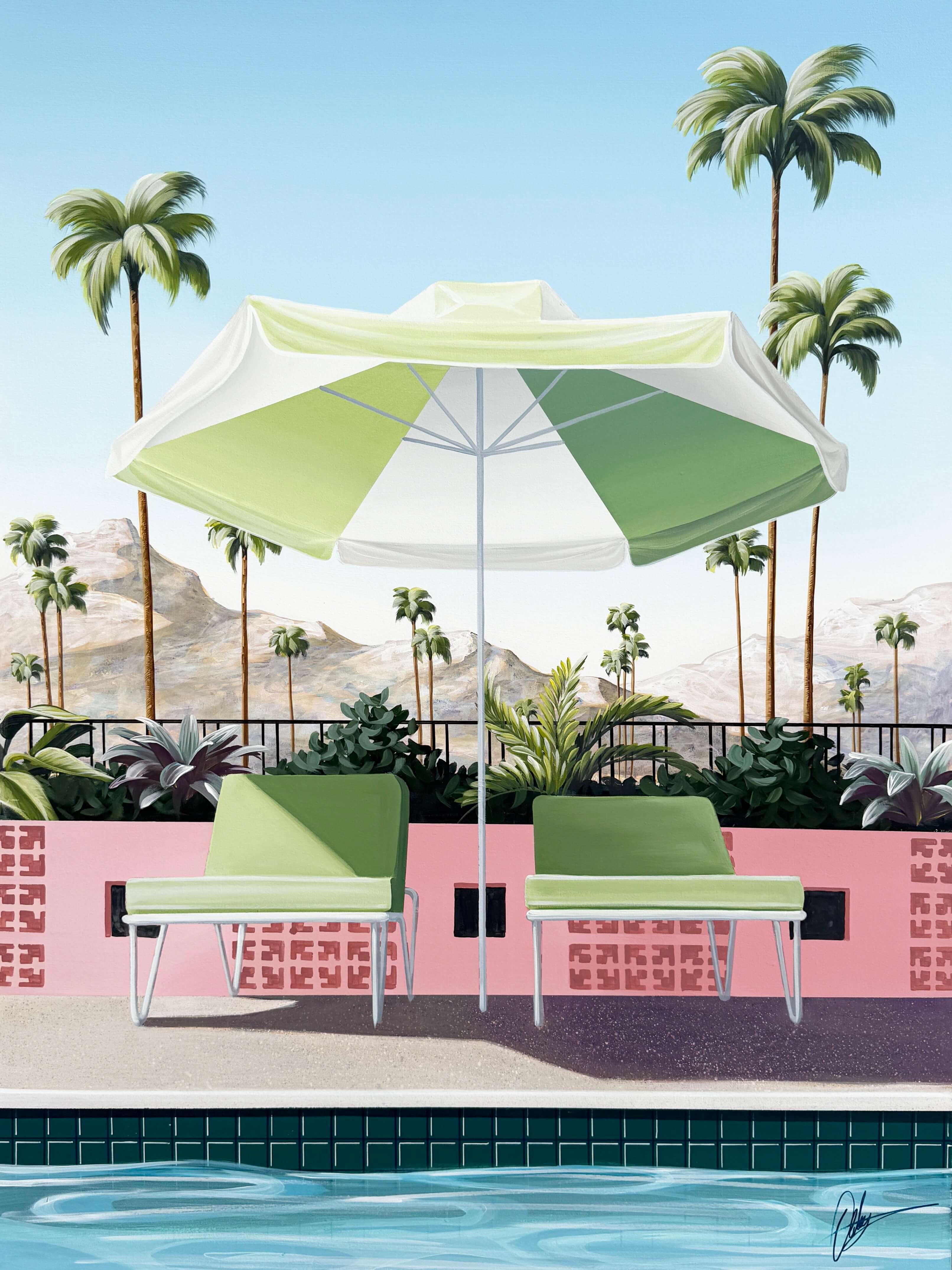 The Polo Lounge - Framed - 124 x 164cm