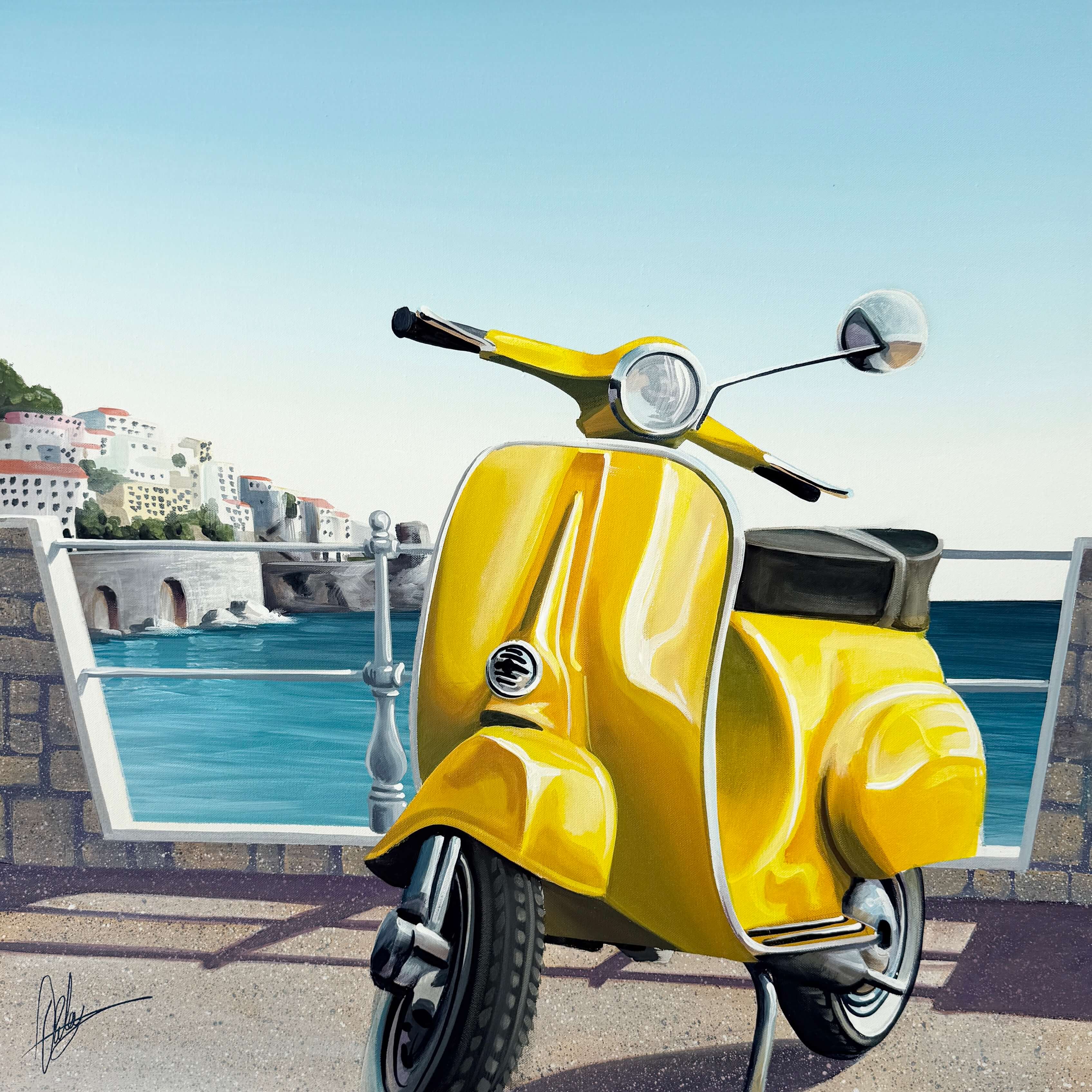 Seaside Ride - Framed - 80 x 80cm